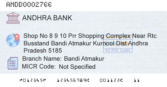 Andhra Bank Bandi AtmakurBranch 