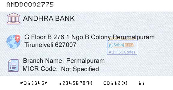 Andhra Bank PermalpuramBranch 