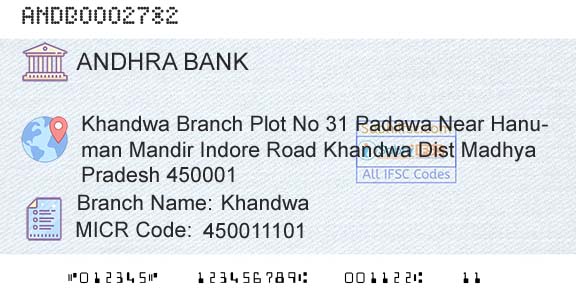 Andhra Bank KhandwaBranch 