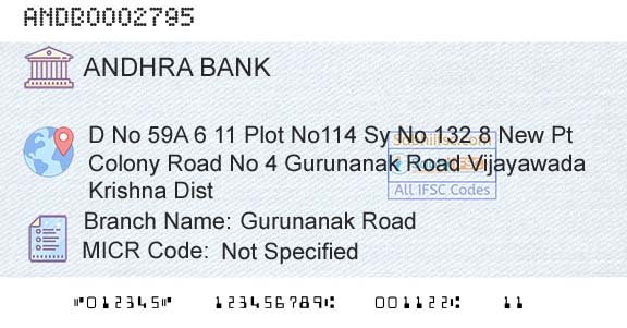 Andhra Bank Gurunanak RoadBranch 