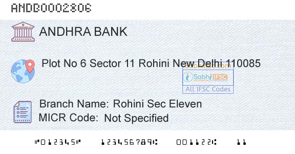 Andhra Bank Rohini Sec ElevenBranch 