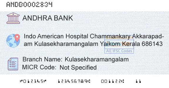 Andhra Bank KulasekharamangalamBranch 