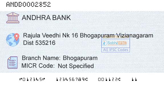 Andhra Bank BhogapuramBranch 