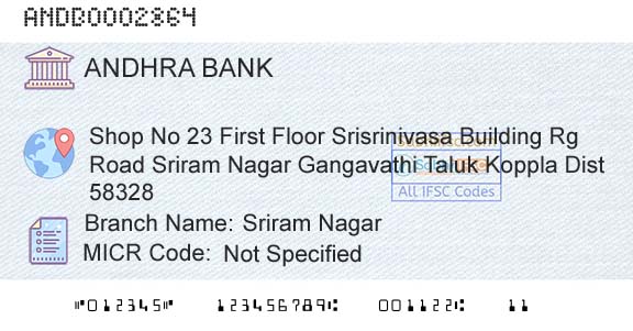 Andhra Bank Sriram NagarBranch 
