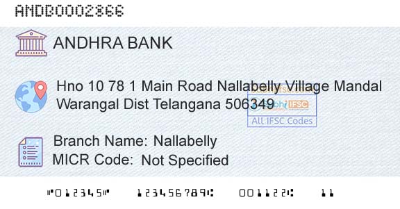 Andhra Bank NallabellyBranch 