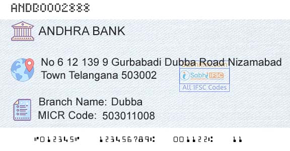 Andhra Bank DubbaBranch 
