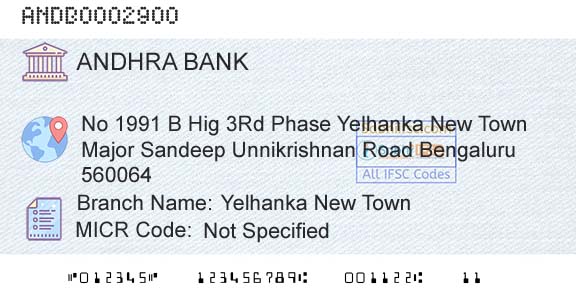 Andhra Bank Yelhanka New TownBranch 
