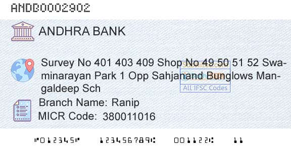 Andhra Bank RanipBranch 