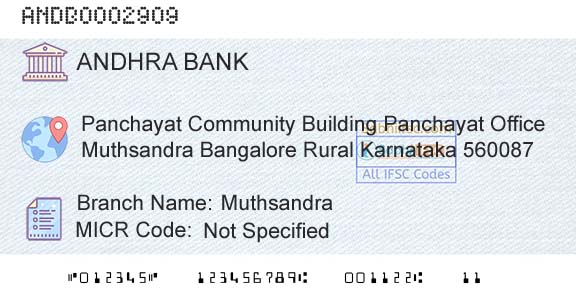 Andhra Bank MuthsandraBranch 