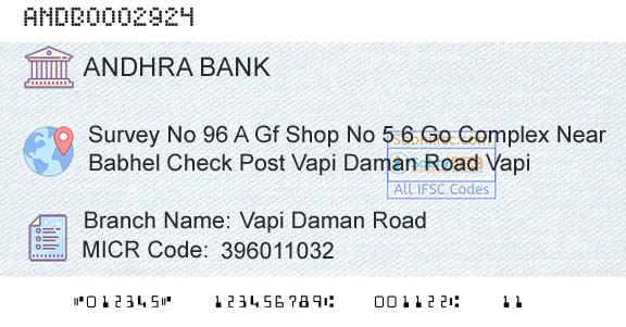 Andhra Bank Vapi Daman RoadBranch 