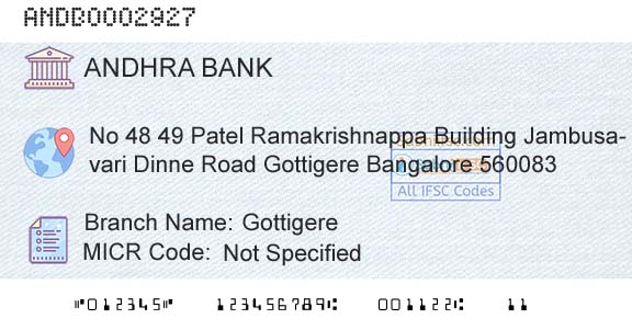 Andhra Bank GottigereBranch 