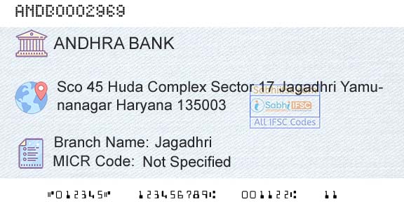 Andhra Bank JagadhriBranch 