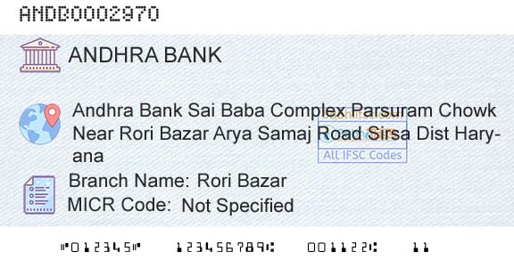 Andhra Bank Rori BazarBranch 