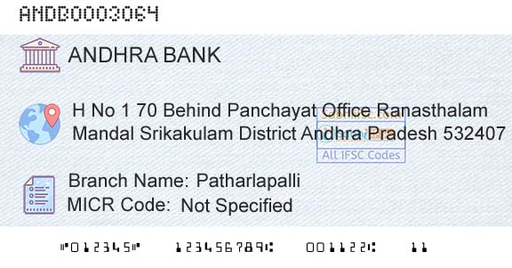 Andhra Bank PatharlapalliBranch 
