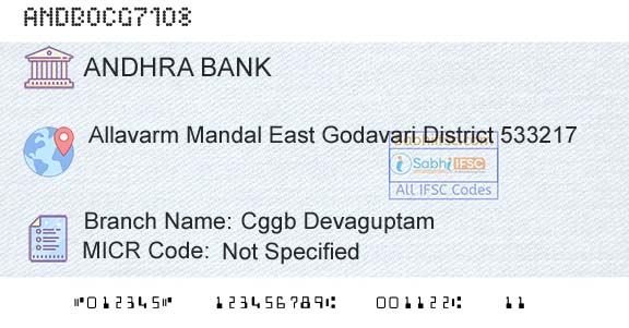 Andhra Bank Cggb DevaguptamBranch 