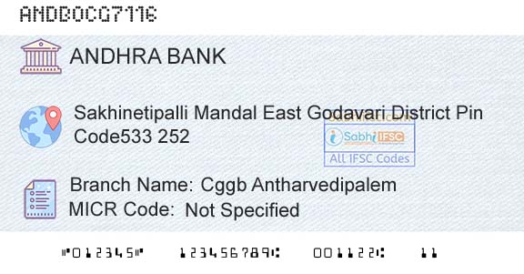 Andhra Bank Cggb AntharvedipalemBranch 