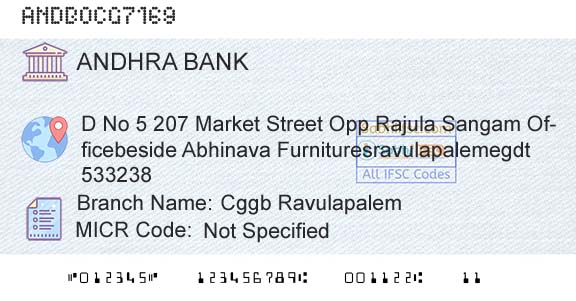 Andhra Bank Cggb RavulapalemBranch 