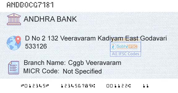 Andhra Bank Cggb VeeravaramBranch 