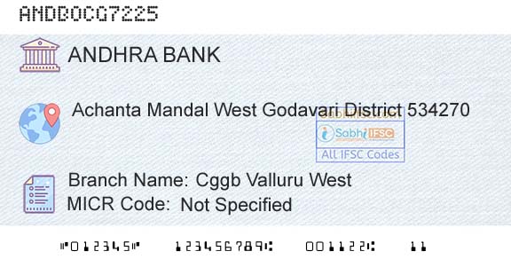 Andhra Bank Cggb Valluru WestBranch 