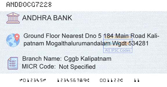 Andhra Bank Cggb KalipatnamBranch 