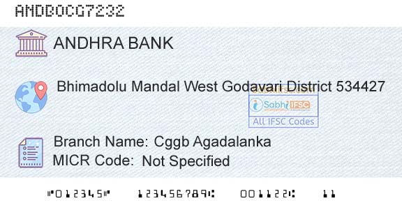 Andhra Bank Cggb AgadalankaBranch 