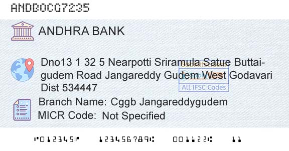 Andhra Bank Cggb JangareddygudemBranch 
