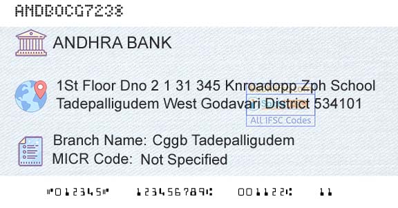 Andhra Bank Cggb TadepalligudemBranch 