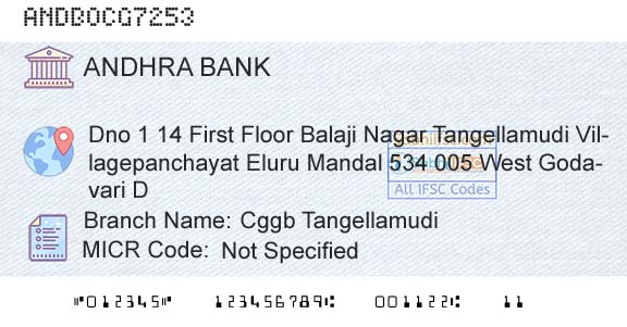 Andhra Bank Cggb TangellamudiBranch 