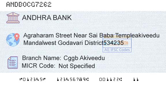 Andhra Bank Cggb AkiveeduBranch 