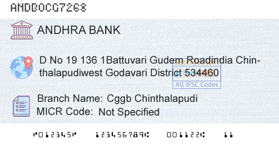 Andhra Bank Cggb ChinthalapudiBranch 