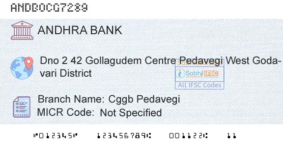 Andhra Bank Cggb PedavegiBranch 