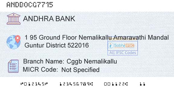 Andhra Bank Cggb NemalikalluBranch 