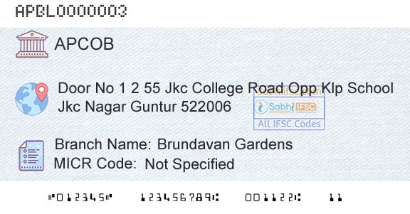 The Andhra Pradesh State Cooperative Bank Limited Brundavan GardensBranch 