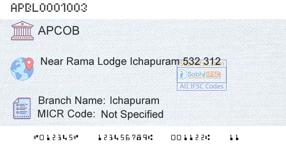 The Andhra Pradesh State Cooperative Bank Limited IchapuramBranch 