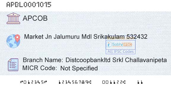 The Andhra Pradesh State Cooperative Bank Limited Distcoopbankltd Srkl ChallavanipetaBranch 
