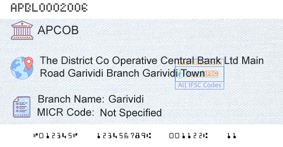 The Andhra Pradesh State Cooperative Bank Limited GarividiBranch 