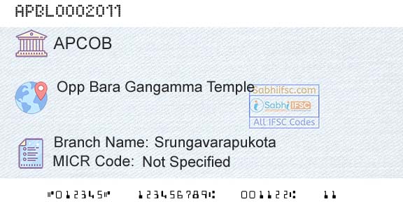 The Andhra Pradesh State Cooperative Bank Limited SrungavarapukotaBranch 