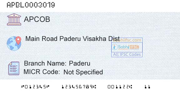 The Andhra Pradesh State Cooperative Bank Limited PaderuBranch 