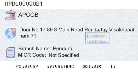 The Andhra Pradesh State Cooperative Bank Limited PendurtiBranch 
