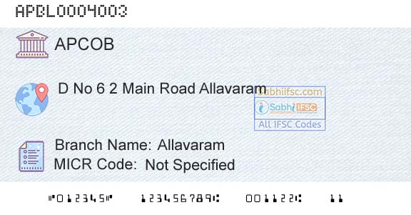 The Andhra Pradesh State Cooperative Bank Limited AllavaramBranch 