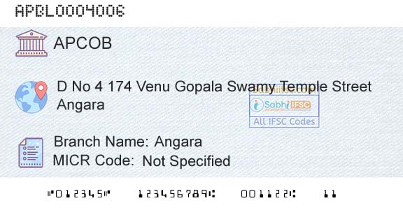 The Andhra Pradesh State Cooperative Bank Limited AngaraBranch 