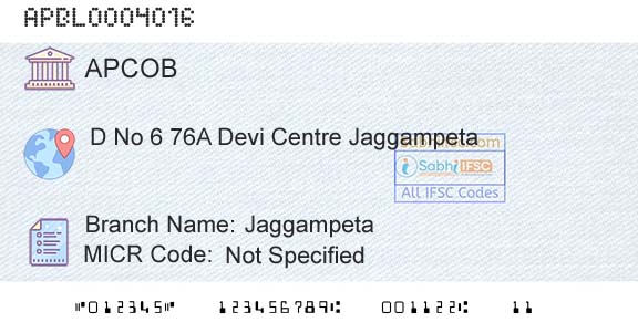 The Andhra Pradesh State Cooperative Bank Limited JaggampetaBranch 