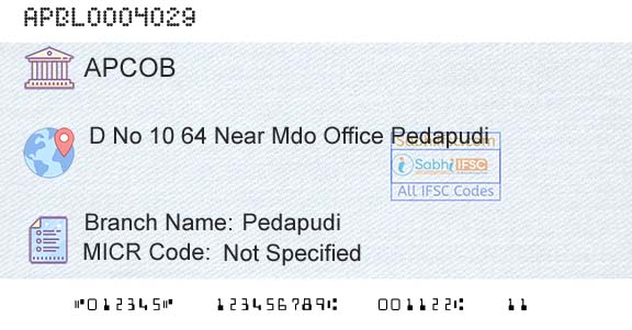 The Andhra Pradesh State Cooperative Bank Limited PedapudiBranch 