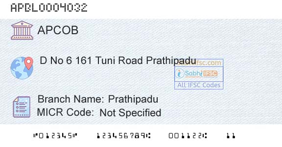 The Andhra Pradesh State Cooperative Bank Limited PrathipaduBranch 