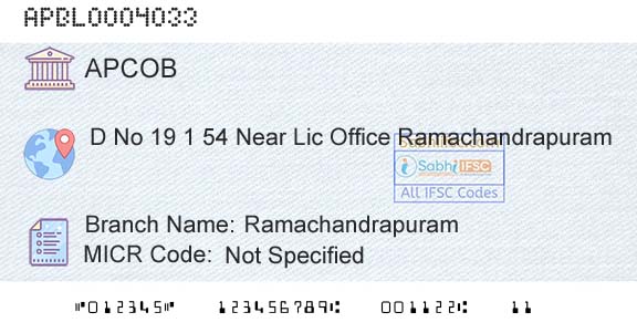 The Andhra Pradesh State Cooperative Bank Limited RamachandrapuramBranch 