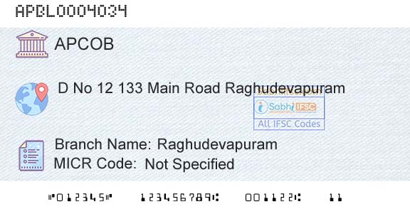 The Andhra Pradesh State Cooperative Bank Limited RaghudevapuramBranch 