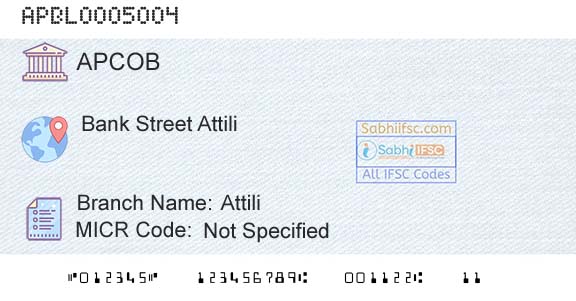 The Andhra Pradesh State Cooperative Bank Limited AttiliBranch 