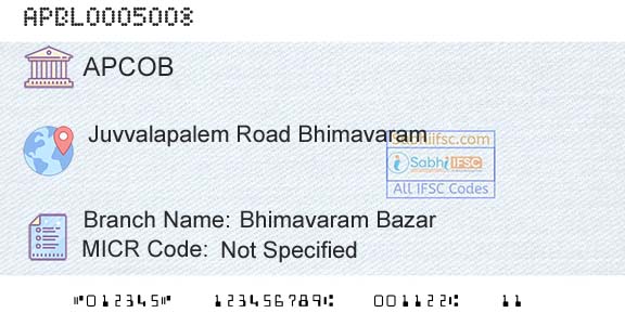 The Andhra Pradesh State Cooperative Bank Limited Bhimavaram Bazar Branch 