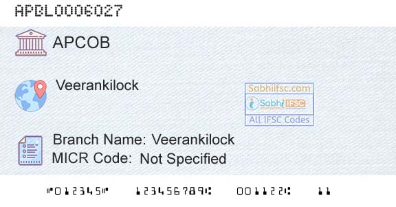The Andhra Pradesh State Cooperative Bank Limited VeerankilockBranch 