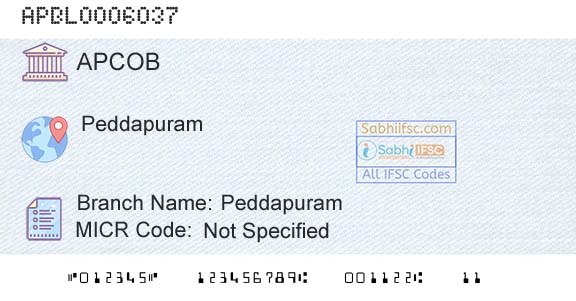 The Andhra Pradesh State Cooperative Bank Limited PeddapuramBranch 